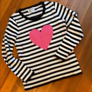 Striped heart sweater